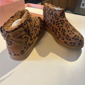 Juicy Couture Leopard-Print Kelsey Ankle Boots - Brown & Black